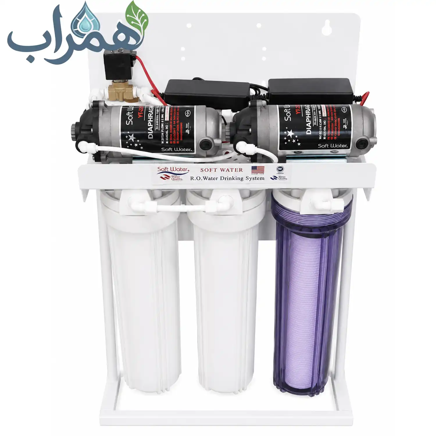 تصفیه آب نیمه صنعتی 400 گالن سافت واتر 4 ممبران تصفیه آب نیمه صنعتی 400 گالن سافت واتر 4 ممبران